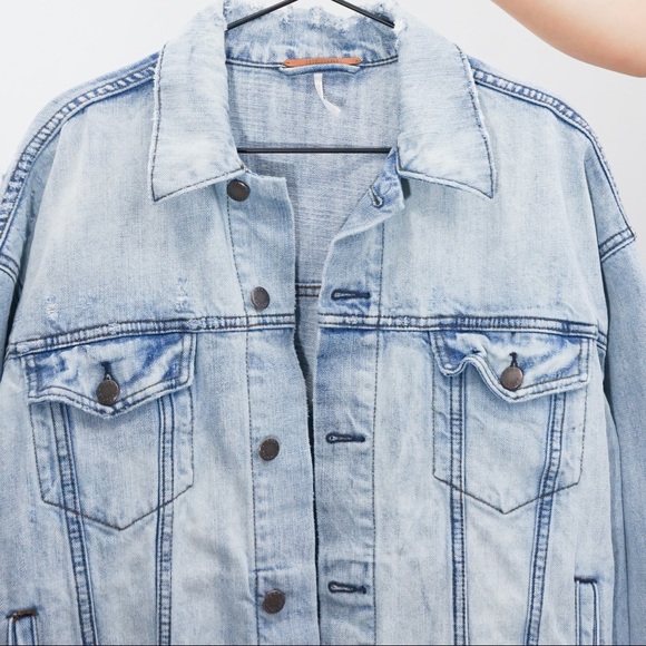 Free People Denim Trucker Jacket - Picture 3 of 4